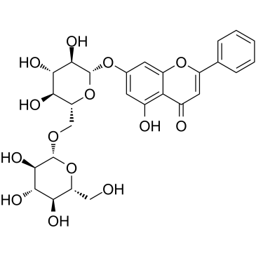 白杨素-7-O-龙胆二糖苷结构式