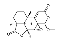 (17S)-6β,17-Dihydroxy-17-methoxy-7α,8α-epoxy-12-des(1-methylpropyl)labda-9(11)-ene-12,19-dioic acid 12,17:19,6-bislactone Structure