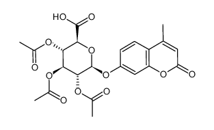 4-methylumbelliferyl-2,3,4-tri-O-acetyl-β-D-glucopyranosiduronic acid Structure