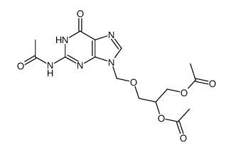 (+/-)-N2-acetyl-9-((2,3-diacetoxy-1-propoxy)methyl)guanine结构式