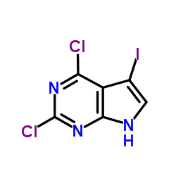 2,4-二氯-5-碘-7H-吡咯[2,3-D]嘧啶结构式