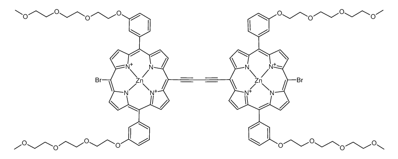 Dibromo zinc bis[3-[2-[2-(2-methoxyethoxy)ethoxy]ethoxy]phenyl]porphyrin-ethinyl dimer structure