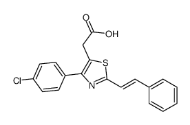 2-[4-(4-chlorophenyl)-2-(2-phenylethenyl)-1,3-thiazol-5-yl]acetic acid Structure