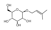 (-)-1-O-β-D-glucopyranosyloxy-3-methyl-2-buten-1-ol Structure