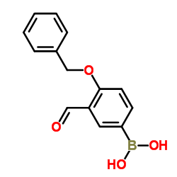 4-苄氧基-3-甲酰基苯硼酸结构式
