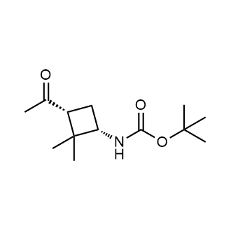 N-[(1S,3R)-3-乙酰基-2,2-二甲基-环丁基]氨基甲酸叔丁酯结构式