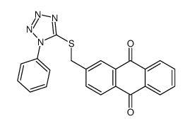 2-[(1-phenyltetrazol-5-yl)sulfanylmethyl]anthracene-9,10-dione Structure