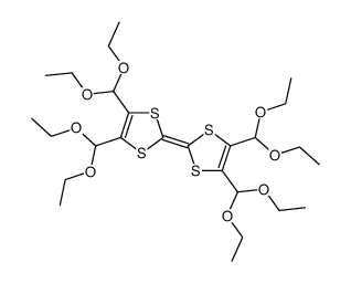 4,4',5,5'-tetrakis(diethoxymethyl)-2,2'-bi(1,3-dithiolylidene)结构式
