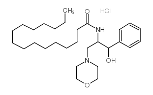 DL-苏-1-苯基-2-棕榈酰氨基-3-吗啉代-1-丙醇结构式