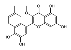 2-[3,4-dihydroxy-5-(3-methylbut-2-enyl)phenyl]-5,7-dihydroxy-3-methoxychromen-4-one Structure
