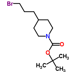 4-(3-溴丙基)哌啶-1-羧酸叔丁酯结构式