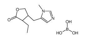 boric acid,(3S,4R)-3-ethyl-4-[(3-methylimidazol-4-yl)methyl]oxolan-2-one Structure