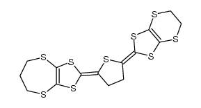 2-(5-(5,6-dihydro-[1,3]dithiolo[4,5-b][1,4]dithiin-2-ylidene)dihydrothiophen-2(3H)-ylidene)-6,7-dihydro-5H-[1,3]dithiolo[4,5-b][1,4]dithiepine Structure