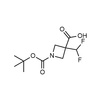 1-(叔丁氧基羰基)-3-(二氟甲基)氮杂环丁烷-3-羧酸结构式