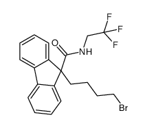 9-(4-溴丁基)-N-(2,2,2-三氟乙基)-9H-芴-9-甲酰胺结构式