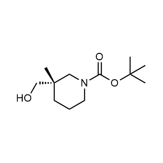 (S)-3-(羟甲基)-3-甲基哌啶-1-羧酸叔丁酯结构式