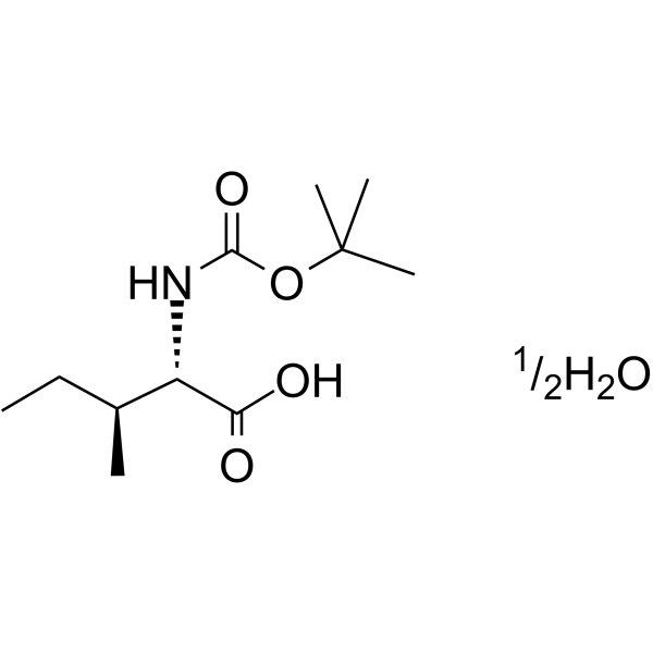 N-Boc-L-异亮氨酸 半水合物结构式