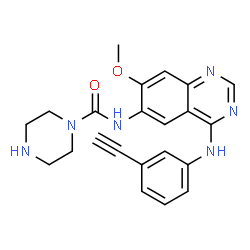 N-(4-((3-炔基苯基)氨基)-7-甲氧基喹唑啉-6-基)哌嗪-1-甲酰胺结构式
