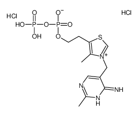 2-[3-[(4-amino-2-methylpyrimidin-5-yl)methyl]-4-methyl-1,3-thiazol-3-ium-5-yl]ethyl phosphono hydrogen phosphate,chloride,hydrochloride Structure
