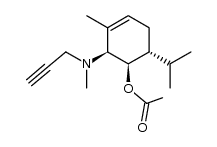 (+)-(1S,5R,6S)-N-(6-acetoxy-5-isopropyl-2-methyl-cyclohex-2-enyl)-N-methyl-N-(2-prop-2-ynyl)-amine Structure