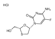 2',3'-dideoxy-5-fluoro-3'-thiacytidine hydrochloride Structure