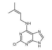 (2-chloro-7(9)H-purin-6-yl)-(3-methyl-but-2-enyl)-amine结构式