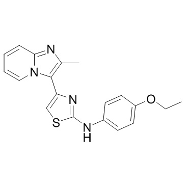 N-(4-乙氧基苯基)-4-(2-甲基咪唑并[1,2-a]吡啶-3-基)噻唑-2-胺结构式