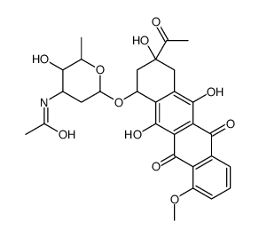 N-[6-[(3-acetyl-3,5,12-trihydroxy-10-methoxy-6,11-dioxo-2,4-dihydro-1H-tetracen-1-yl)oxy]-3-hydroxy-2-methyloxan-4-yl]acetamide Structure