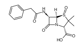 [2S-(2alpha,4beta,5alpha,6beta)]-3,3-dimethyl-7-oxo-6-(phenylacetamido)-4-thia-1-azabicyclo[3.2.0]heptane-2-carboxylic acid 4-oxide structure