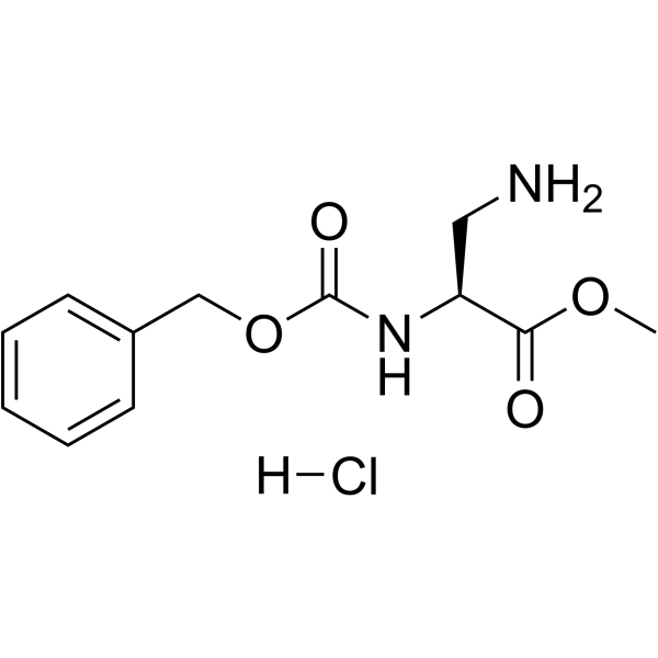 (S)-3-氨基-2-(((苄氧基)羰基)氨基)丙酸甲酯盐酸盐结构式