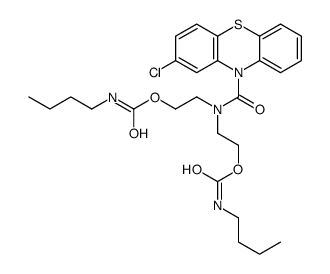 Di(butylcarbamic acid)2,2'-[[(2-chloro-10H-phenothiazin-10-yl)carbonyl]imino]bisethyl ester结构式