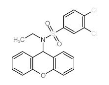 3,4-dichloro-N-ethyl-N-(9H-xanthen-9-yl)benzenesulfonamide结构式