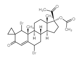 [(8R,9S,10R,13S,14S,17R)-17-acetyl-6-(dibromomethylidene)-10,13-dimethyl-3-oxo-1,2,7,8,9,11,12,14,15,16-decahydrocyclopenta[a]phenanthren-17-yl] acetate Structure