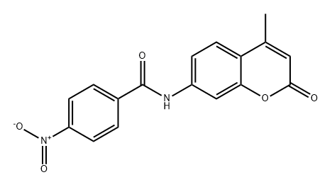 N-(4-甲基-2-氧代-2H-苯并吡喃-7-基)-4-硝基苯甲酰胺结构式