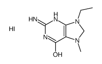 2-amino-9-ethyl-7-methyl-1,8-dihydropurin-1-ium-6-one,iodide结构式