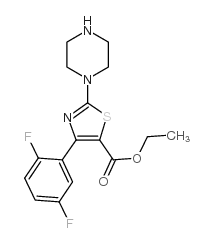 4-(2,5-二氟苯基)-2-(1-哌嗪基)-5-三唑羧酸乙酯结构式