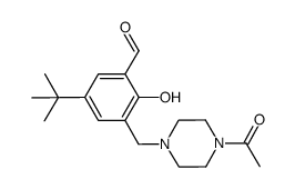 5-tert-butyl-2-hydroxy-3-(N'-acylpiperazinomethyl)benzaldehyde结构式