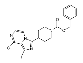 4-(8-氯-1-碘咪唑并[1,5-a]吡嗪-3-基)-1-哌啶甲酸苄酯结构式