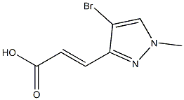 (2E)-3-(4-bromo-1-methyl-1H-pyrazol-3-yl) prop-2-enoic acid结构式