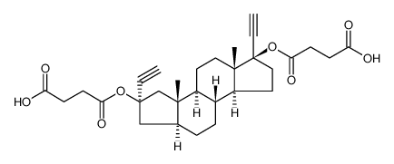 Butanedioic acid, 1,1'-[(1R,3aS,3bR,5aS,7R,8aS,8bS,10aS)-1,7-diethynylhexadecahydro-8a,10a-dimethyldicyclopenta[a,f]naphthalene-1,7-diyl] ester结构式