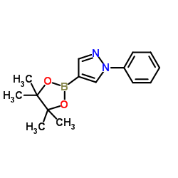 1-苯基-4-(4,4,5,5-四甲基-1,3,2-二噁硼烷-2-基)-1H-吡唑结构式