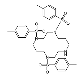 1,4,8-Tritosyl-1,4,8,11-tetraazacyclotetradecane Structure