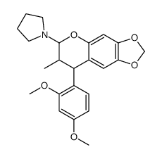 1-[8-(2,4-dimethoxyphenyl)-7-methyl-7,8-dihydro-6H-[1,3]dioxolo[4,5-g]chromen-6-yl]pyrrolidine结构式