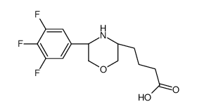 4-[(3S,5R)-5-(3,4,5-trifluorophenyl)morpholin-3-yl]butanoic acid Structure