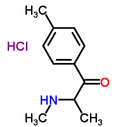 2-(甲基氨基)-1-(4-甲基苯基)-1-丙酮盐酸盐结构式
