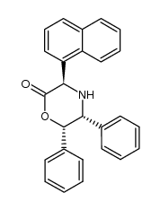 (3R,5R,6S)-5,6-Diphenyl-3-(1'-naphthyl)-2,3,5,6-tetrahydro-1,4-oxazin-2-one结构式