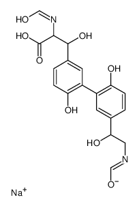 alpha-(Formylamino)-5'-(2-(formylamino)-1-hydroxyethyl)-beta,2',6-trihydroxy-(1,1'-biphenyl)-3-propanoic acid monosodium salt structure