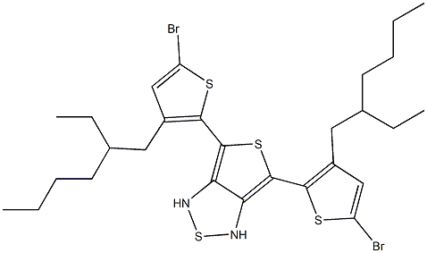 4,6-双(5‘-溴-3'-(2-乙基己基)噻吩-2'-基)噻吩[3,4-C][1,2,5]噻二唑结构式