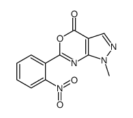 1-methyl-6-(2-nitrophenyl)pyrazolo[3,4-d][1,3]oxazin-4-one结构式
