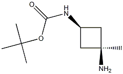 (反式-3-氨基-3-甲基环丁基)氨基甲酸叔丁酯结构式